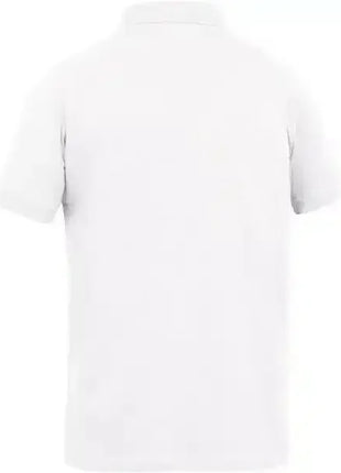 Rückansicht weißes Polo-Shirt, kurzärmelig, hygienisch, geeignet für medizinische Berufe