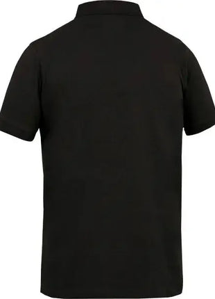 Schwarzes Polo-Shirt, Rückansicht, kurzärmlig, klassischer Kragen, Berufsbekleidung