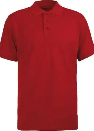 Rotes Poloshirt für Herren, kurzärmelig, klassischer Kragen, ideal für Berufsbekleidung