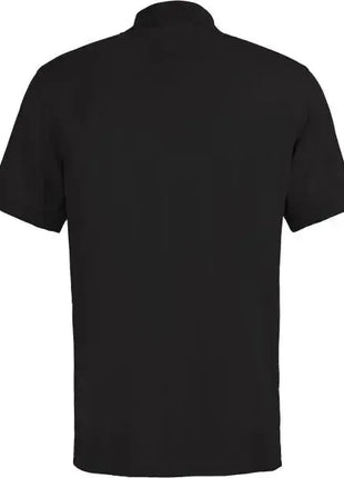 Schwarzes Kurzarm-Poloshirt für medizinisches Personal, Rückansicht, professionell, Hygiene, Arbeitskleidung