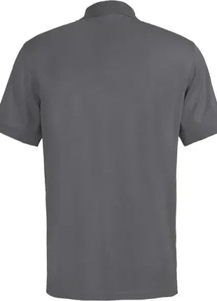 Rückansicht graues Poloshirt, kurzärmelig, schlicht, für Medizin und Hygiene geeignet