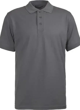 Grau Polo Shirt mit kurzem Arm und klassischem Kragen, geeignet als Berufsbekleidung