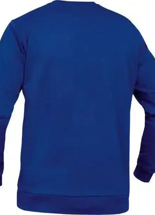 Blauer Unisex-Sweatshirt mit langen Ärmeln, Rückansicht, für Arbeit oder Freizeit