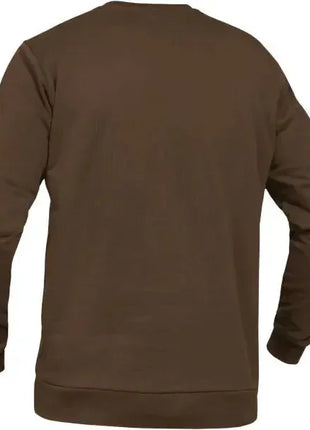 Brauner Langarm Pullover für Herren, Rückansicht, bequeme Freizeitmode, Unisex Sweatshirt