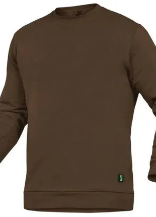 Brauner Sweatshirt Pullover mit Rundhalsausschnitt, langärmelig, Unisex Basic Kleidung