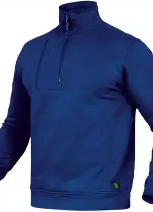 Blauer Herren Pullover mit Stehkragen und Reißverschluss, langärmlig, modern geschnitten