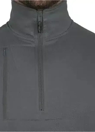 Dunkelgraues Funktionsshirt mit Stehkragen und Reißverschluss, isolierend, hygienisch