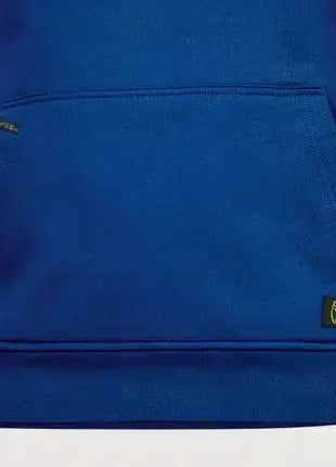 Blauer Hoodie mit Bauchtasche, hochwertiger Stoff, ideal für medizinische Berufe
