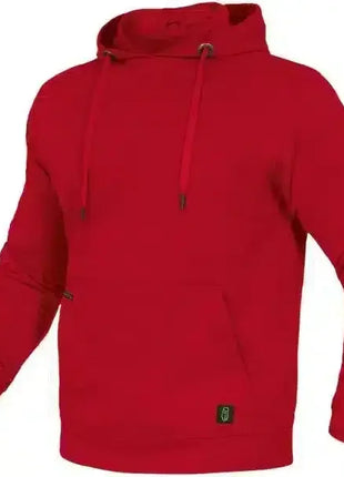 Roter Kapuzenpullover mit Kängurutasche und Kordelzug, moderner Herren Hoodie
