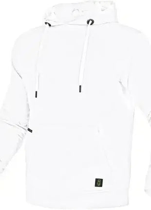 Weißer Kapuzenpullover mit Kängurutasche, lange Ärmel, moderner Freizeitlook