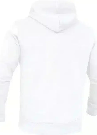 Weiße Kapuzenjacke Rückansicht, langärmlig, cleanes Design, Unisex Hoodie