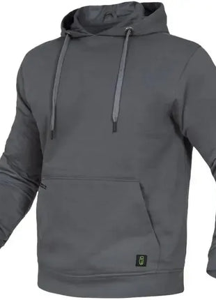 Grauer Kapuzenpullover mit Kängurutasche und langen Ärmeln, sportlich, unisex