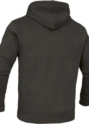 Schwarzer Kapuzenpullover von hinten, Langarm, einfarbig, bequemes Basic für Alltag