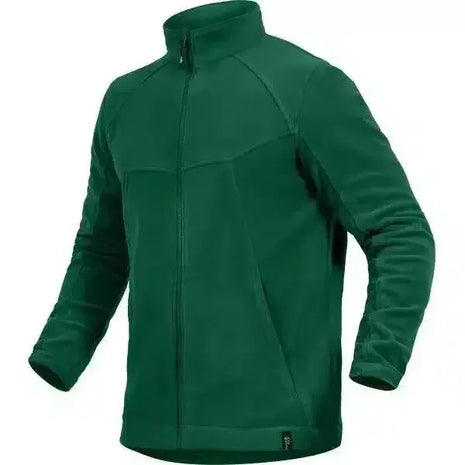Grüne Fleecejacke mit Reißverschluss und Stehkragen für Herren, isolierend und bequem