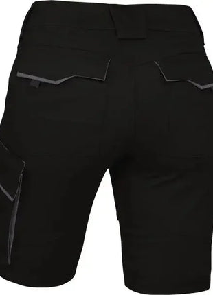 Schwarze Arbeitsshorts für Herren mit Taschen, funktionale Berufsbekleidung, Rückansicht