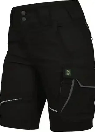 Schwarze Arbeitsshorts mit mehreren Taschen, robustes Material, für professionellen Einsatz