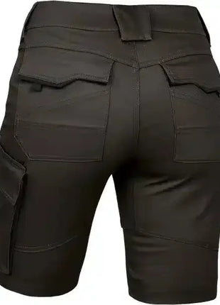 Schwarze Arbeitsshorts mit Gesäßtaschen, Seitentasche, robuster Stoff für Beruf und Handwerk