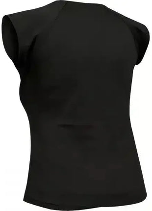 Schwarzes ärmelloses Funktionsshirt, enganliegend, für Hygiene- und Medizinbereich