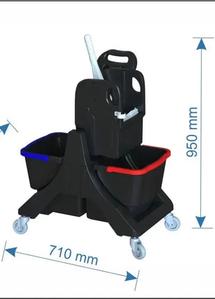 Putzwagen mit zwei Eimern, Abmessungen 950x710x510 mm, für professionelle Reinigung