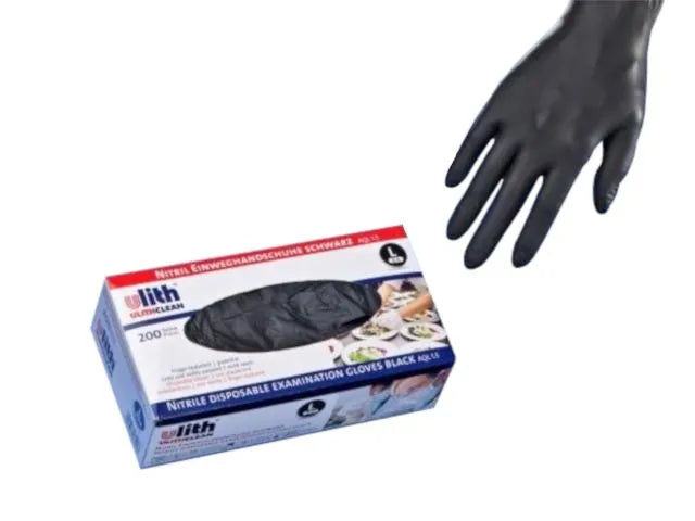 Ulith-Nitril-Einweghandschuhe, schwarz - puderfrei - Größe L - TYP 40