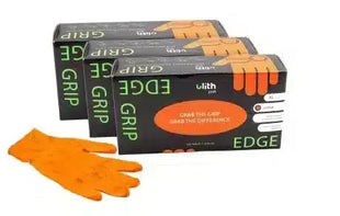 Orange Nitril-Einweghandschuhe, Schutzhandschuhe für Hygiene und Medizin, Grip EDGE Boxen