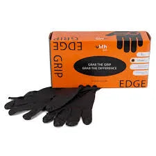 edge grip schwarz ulith nitrilhandschuhe mit noppen