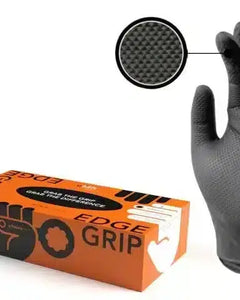edge grip schwarz ulith nitrilhandschuhe mit noppen