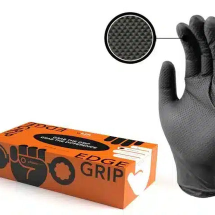 edge grip schwarz ulith nitrilhandschuhe mit noppen