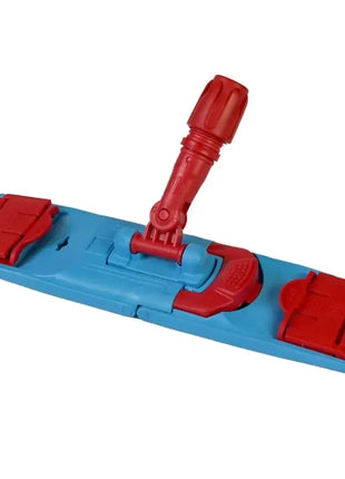 Flachmopp-Halter aus robustem Kunststoff, blau-rot, für professionelle Bodenreinigung