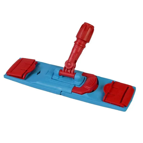 Flachmopp-Halter aus robustem Kunststoff, blau-rot, für professionelle Bodenreinigung