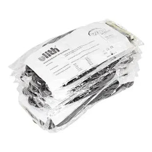 Schwarze Einweg-Schürzen hygienisch verpackt, ideal für medizinische und Pflegebereiche