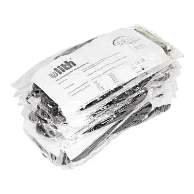 Schwarze Einweg-Schürzen hygienisch verpackt, ideal für medizinische und Pflegebereiche