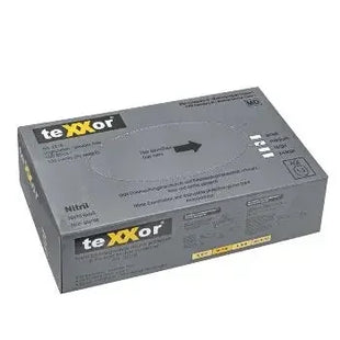 TeXXor Nitril Einweghandschuhe Box, grau, medizinische Schutzhandschuhe, Größe M