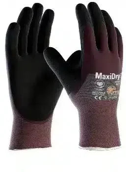 MaxiDry Schutzhandschuhe, schwarz-lila, nahtloser Arbeitshandschuh, für Hygiene und Schutz