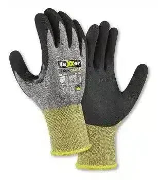 Schnittschutzhandschuhe mit schwarzer Beschichtung, ideal für Sicherheit und professionelle Hygiene