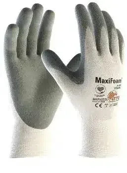 MaxiFoam Schutzhandschuhe weiß-grau, Arbeitshandschuhe, CE-zertifiziert, Hygienebedarf