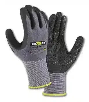 Schutzhandschuhe grau-schwarz, rutschfest, ideal für Arbeitsschutz und Hygieneanwendungen