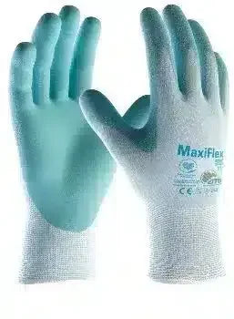 MaxiFlex Schutzhandschuhe, grün-grau, atmungsaktiv, nahtlos, für medizinische Hygieneanwendungen