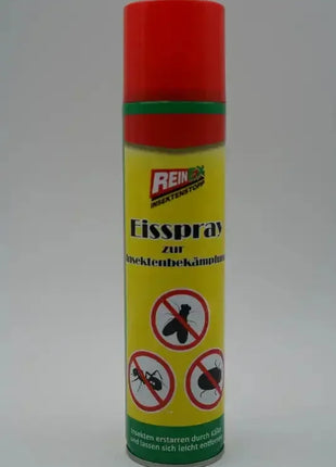 REIN Eisspray zur Insektenbekämpfung, gelbe Spraydose mit Symbolen gegen Fliegen, Ameisen, Käfer