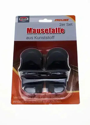 2er Set Mausefalle aus Kunststoff, hygienische Schädlingsbekämpfung, schwarze Fallen in Blisterverpackung