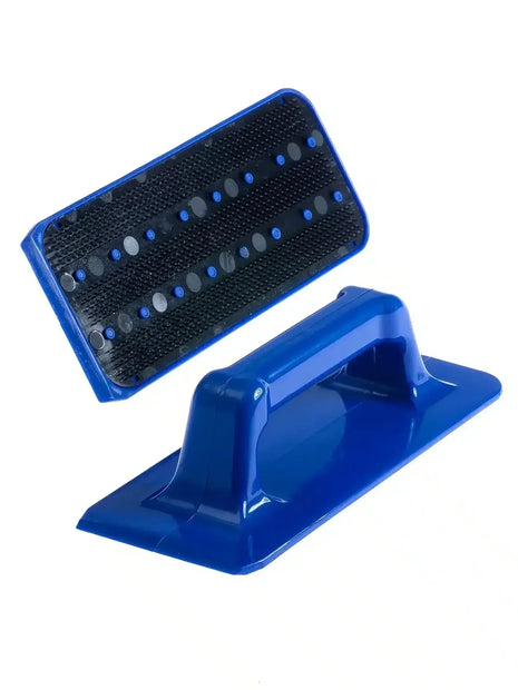 Blauer Padhalter mit Griff zur Reinigung, robuste Oberfläche, Profi-Hygieneprodukt