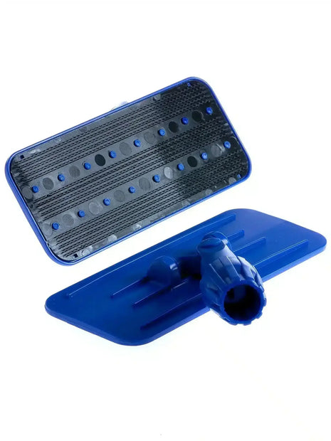 Blauer Bodenwischer-Halter aus Kunststoff, rechteckig, für Reinigungszubehör, Hygiene