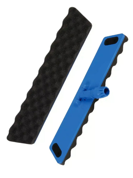 Reinigungs-Pad-Halter mit schwarzen Wellenpad, blau, professionelle Reinigung Hygienezubehör