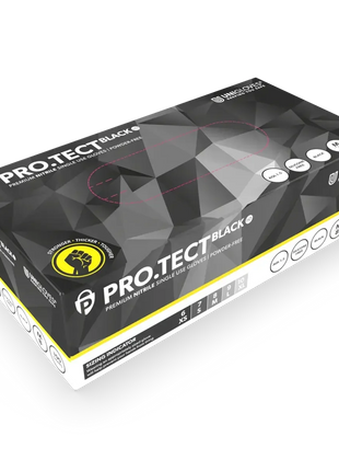 PRO.TECT Black Einmalhandschuhe aus Nitril, puderfrei, schwarz, Größe M, Hygieneschutzbox