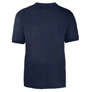 Dunkelblaues T-Shirt aus Baumwolle, Rückansicht, professionelles Arbeitskleidung Basic