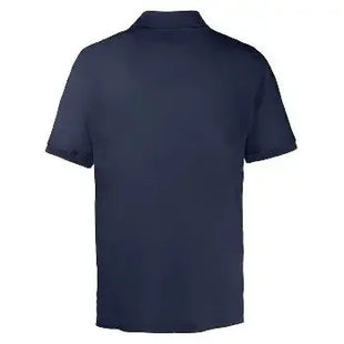Dunkelblaues Poloshirt mit kurzen Ärmeln, medizinische Berufsbekleidung Rückansicht