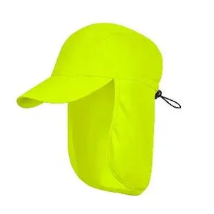 Leuchtend gelbe Sonnenschutz-Kappe mit Nackenschutz, ideal für Arbeitsschutz und Outdoor