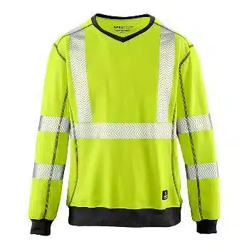 4PROTECT® Warnschutz-UV-Sweatshirt leuchtgelb/grau