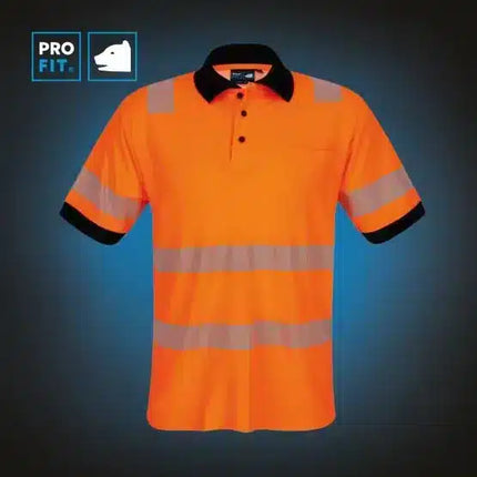 Warnschutz Poloshirt, neonorange, mit UV-Schutz L