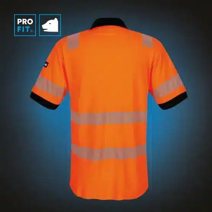 Warnschutz Poloshirt, neonorange, mit UV-Schutz L